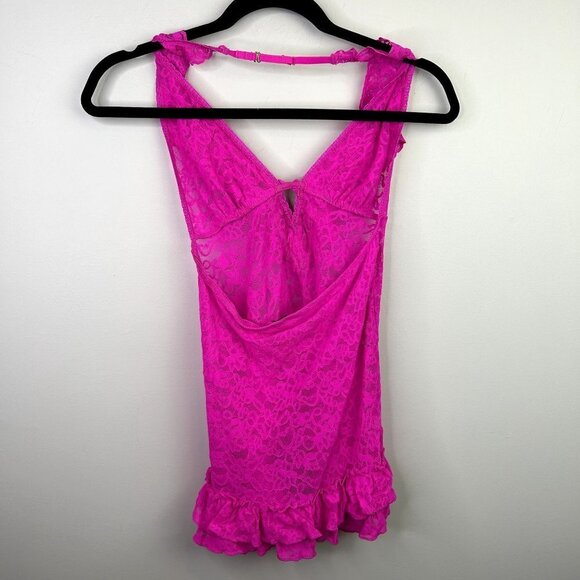 Victorias Secret the lacie hot pink intimates‎ lace halter top size medium - Picture 5 of 12